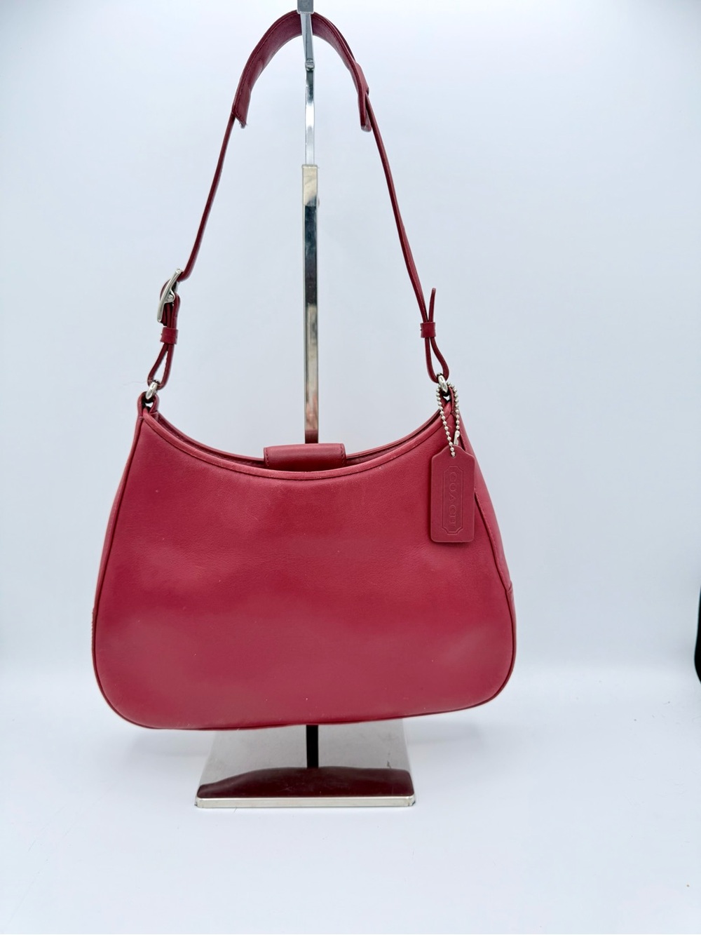 Coach Ergo Demi Hobo Bag Red Glove Leather Silver Hardware Y2K Shoulder Bag 8319